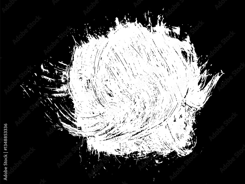 Grunge frame border. Vector paint brush texture. White splash illustration.