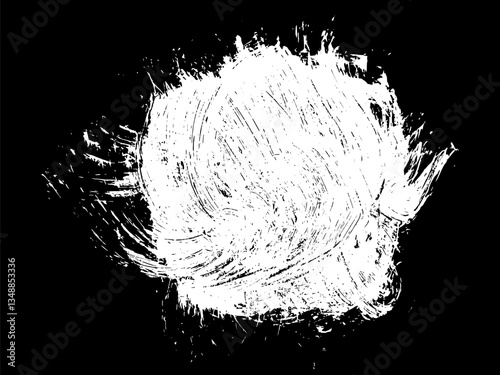 Obraz na płótnie Grunge frame border. Vector paint brush texture. White splash illustration. w salonie