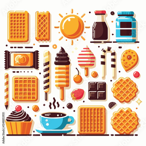 food, waffle, dessert, breakfast, background, pastry, sweet, snack, delicious, illustration, homemade, lunch, tasty, crispy, bakery, fresh, white, baked, meal, belgian, wafer, cream, cake, golden, str