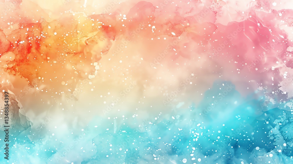 Obraz premium Abstract watercolor background with a gradient of colors and white dots.
