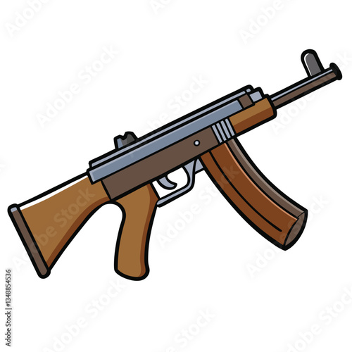 Thompson submachine gun , police weapon vector design, military vector design illustration.