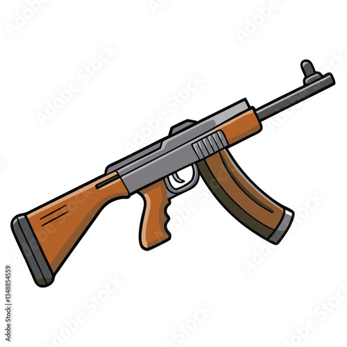 Thompson submachine gun , police weapon vector design, military vector design illustration.