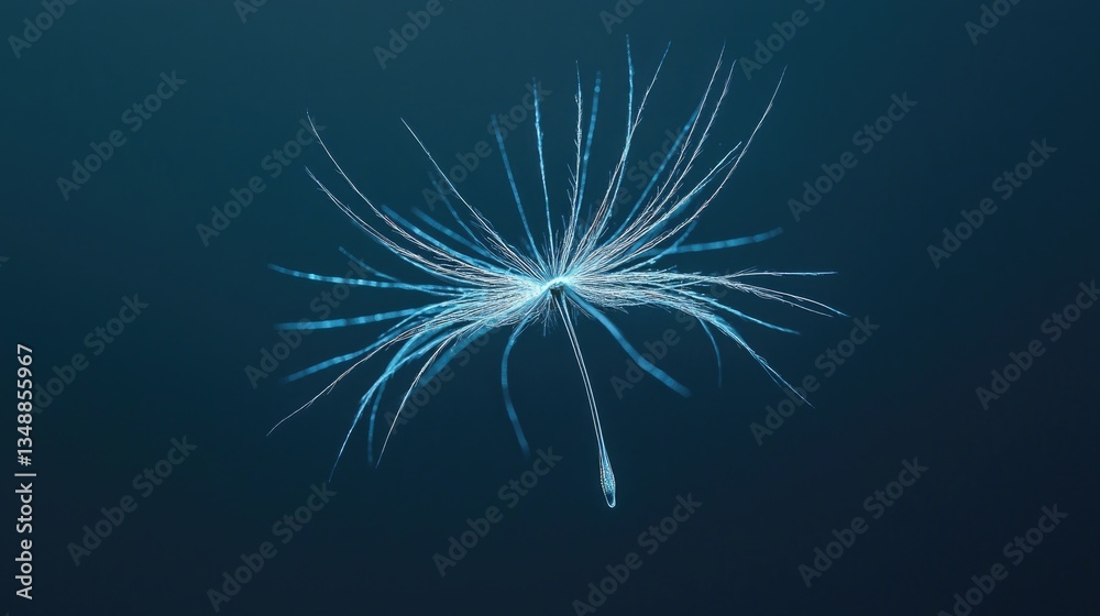 Fototapeta premium Single Dandelion Seed in the Air