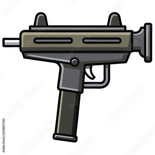 Uzi gun , police weapon vector design, military vector design illustration.