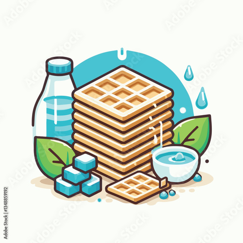 food, waffle, dessert, breakfast, background, pastry, sweet, snack, delicious, illustration, homemade, lunch, tasty, crispy, bakery, fresh, white, baked, meal, belgian, wafer, cream, cake, golden, str