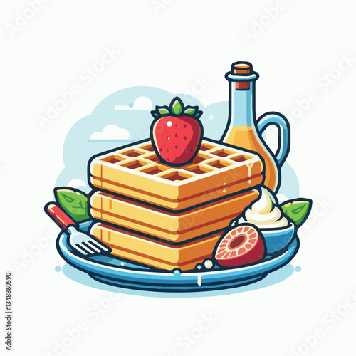 food, waffle, dessert, breakfast, background, pastry, sweet, snack, delicious, illustration, homemade, lunch, tasty, crispy, bakery, fresh, white, baked, meal, belgian, wafer, cream, cake, golden, str