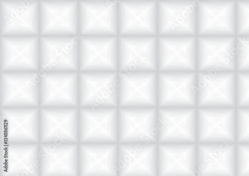 Abstract dimensional grid pattern on white gray background.