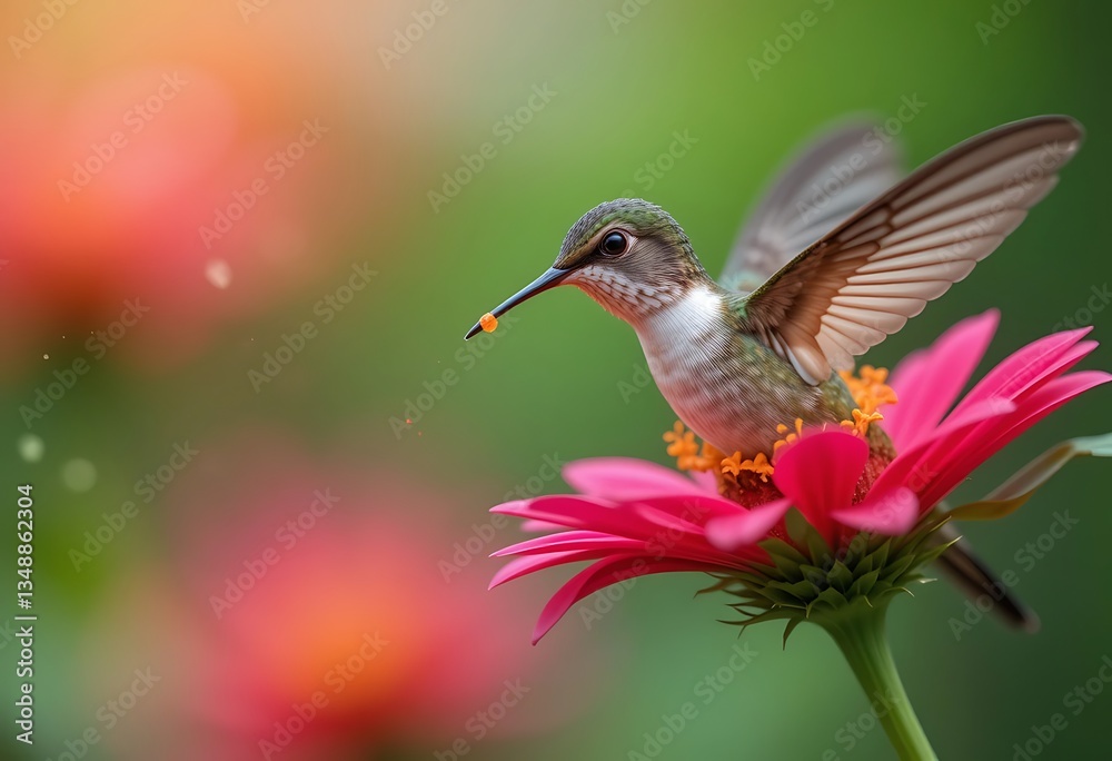 Fototapeta premium hummingbird and flower