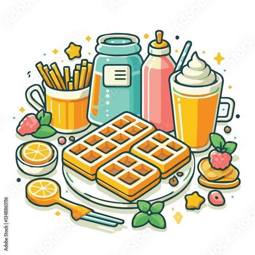 food, waffle, dessert, breakfast, background, pastry, sweet, snack, delicious, illustration, homemade, lunch, tasty, crispy, bakery, fresh, white, baked, meal, belgian, wafer, cream, cake, golden, str