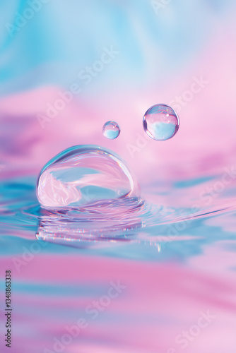 Dreamy iridescent liquid texture with pastel hues