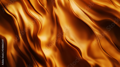 Luxurious golden satin fabric with soft flowing folds