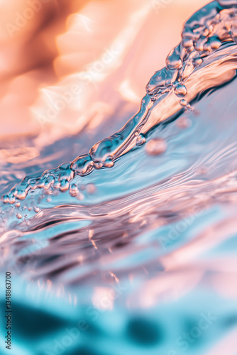 Dreamy iridescent liquid texture with pastel hues