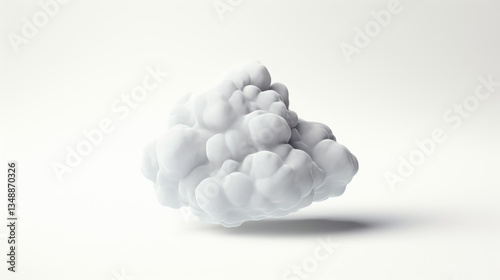 Surreal Fluffy  white  Cloud with Minimalist Design on Soft white Background