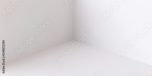 Cube box or corner room cross section in vector realistic 3D. White gray empty square box cube or room corner walls for interior