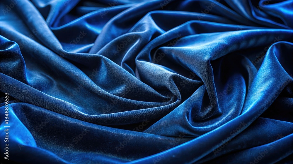 Obraz premium Luxurious dark blue velvet: high-resolution image, perfect photography backdrop, elegant and smooth texture.