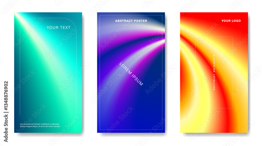 Obraz premium Three gradient backgrounds with luminate effect