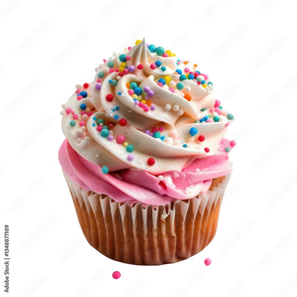 Freshly baked cupcake with soft texture and rich creamy topping Freshly baked cupcake with soft texture and rich creamy topping