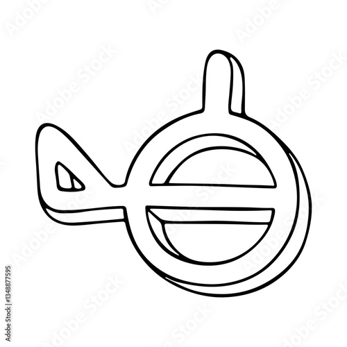 Hand drawn demigender gender identity icon Symbol used to represent sex and gender