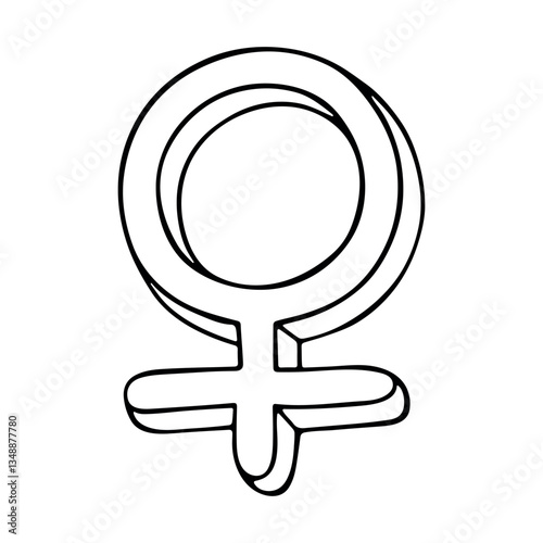 Hand drawn femme gender identity icon Symbol used to represent sex and gender