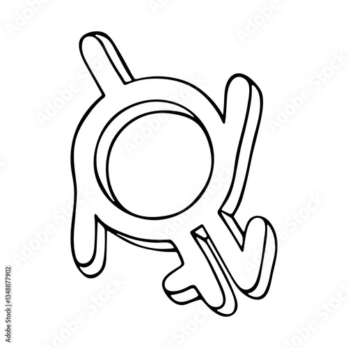 Hand drawn genderfluid (intergender and neutrois) gender identity icon Symbol used to represent sex and gender