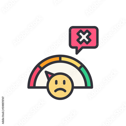Bad performance colored icons, minimalist vector illustration ,simple transparent graphic element .Isolated on white background