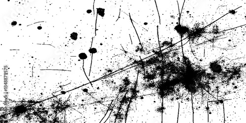 Texture grunge background spray effect. Background with little noisy black dots. Black dust isolated on transparent background.