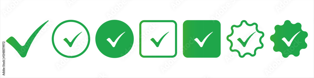 Isolated vector set of check marks. Approved symbol. Checked checkbox. v. Isolated vector set of check marks. Approved symbol. Checked checkbox. v.