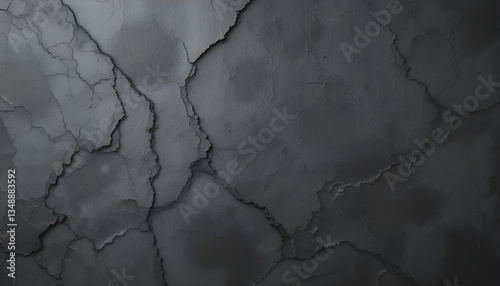 Abstract image of a cracked dark surface creating an intriguing texture that highlights the passage of time and wear