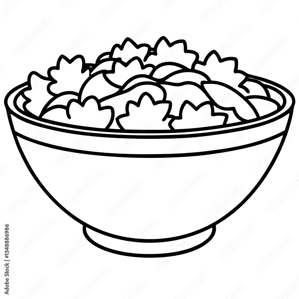 Fresh Produce in a Bowl Minimal Line Art Fresh Produce in a Bowl Minimal Line Art