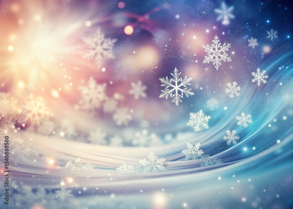 Abstract Falling Snowflakes: Surreal Winter Background Abstract Falling Snowflakes: Surreal Winter Background