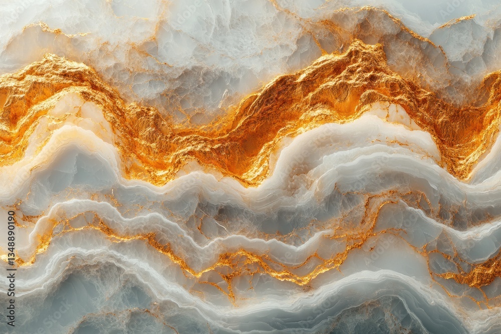 Fototapeta premium Elegant Abstract Art with Marble Texture and Gold Accents in Warm Colors