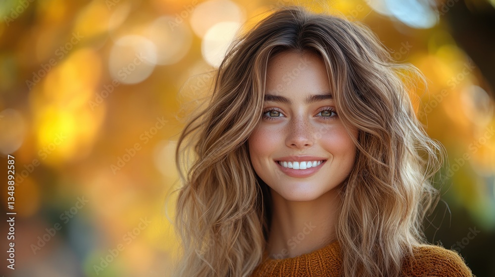 Smiling Businesswoman Using Smartphone Outdoors in Autumn Smiling Businesswoman Using Smartphone Outdoors in Autumn