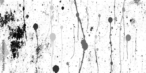 Texture grunge background spray effect. Background with little noisy black dots. Black dust isolated on transparent background.