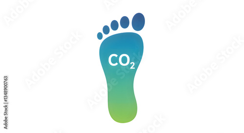 Carbon Footprint Concept Footprint with CO2 Emission for Climate Change Awareness