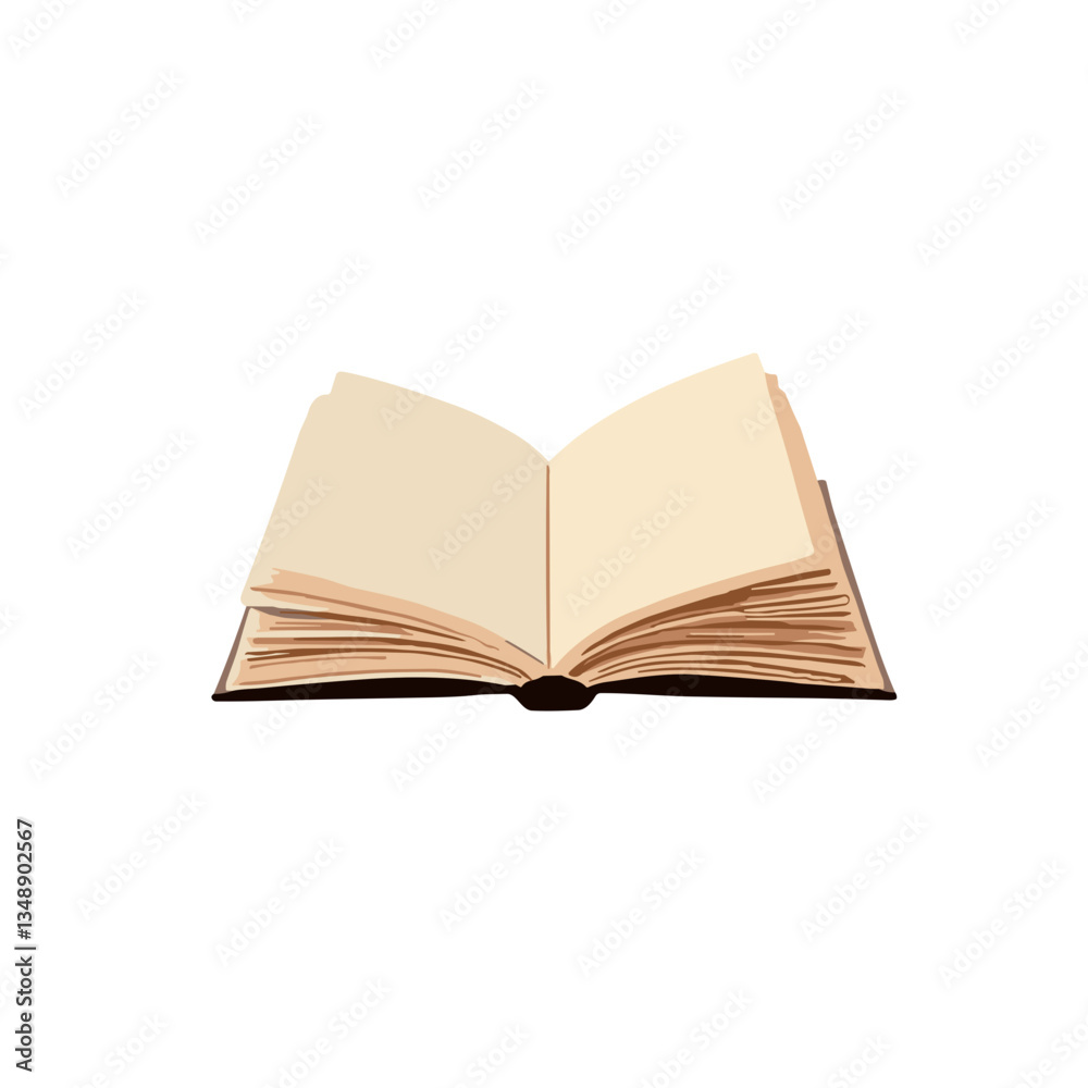 Open color book illustration in flat style with neutral colors Open color book illustration in flat style with neutral colors
