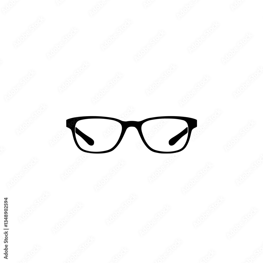 Fototapeta premium Black glasses icon minimalist design on white background 