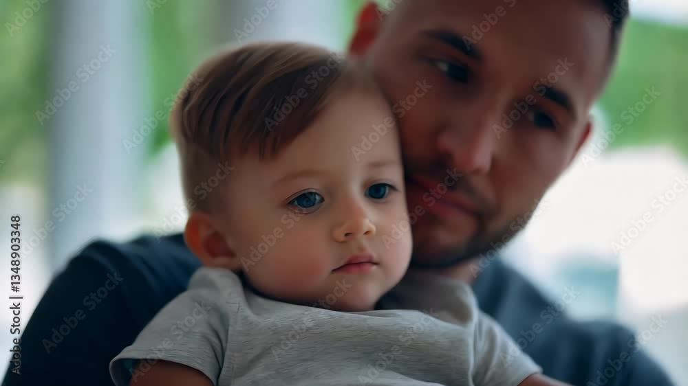 Loving father holding his young child, sharing a quiet and tender moment of closeness and care
Loving father holding his young child, sharing a quiet and tender moment of closeness and care