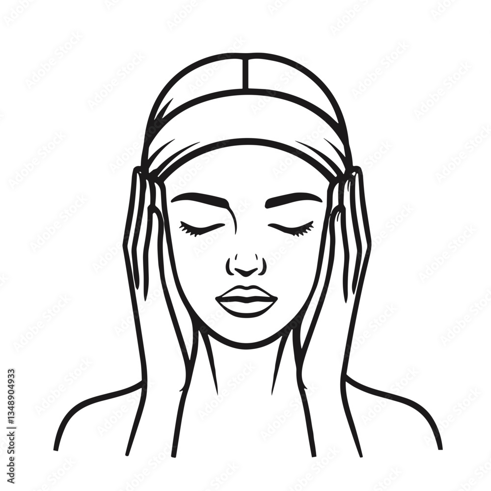 Woman feeling head pain during magnetic storms Woman feeling head pain during magnetic storms