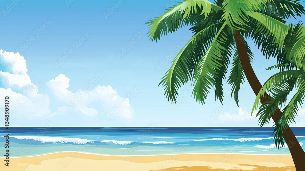 tropical beach with coconut palm trees tropical beach with coconut palm trees