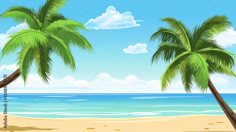 Fototapeta premium tropical palm trees on the beach