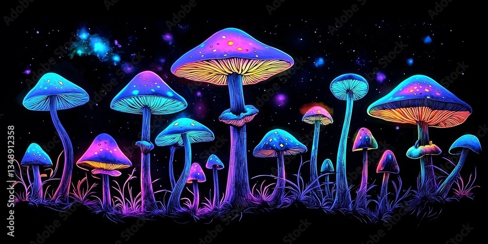 Experience the ethereal beauty of luminescent mushrooms. Experience the ethereal beauty of luminescent mushrooms.