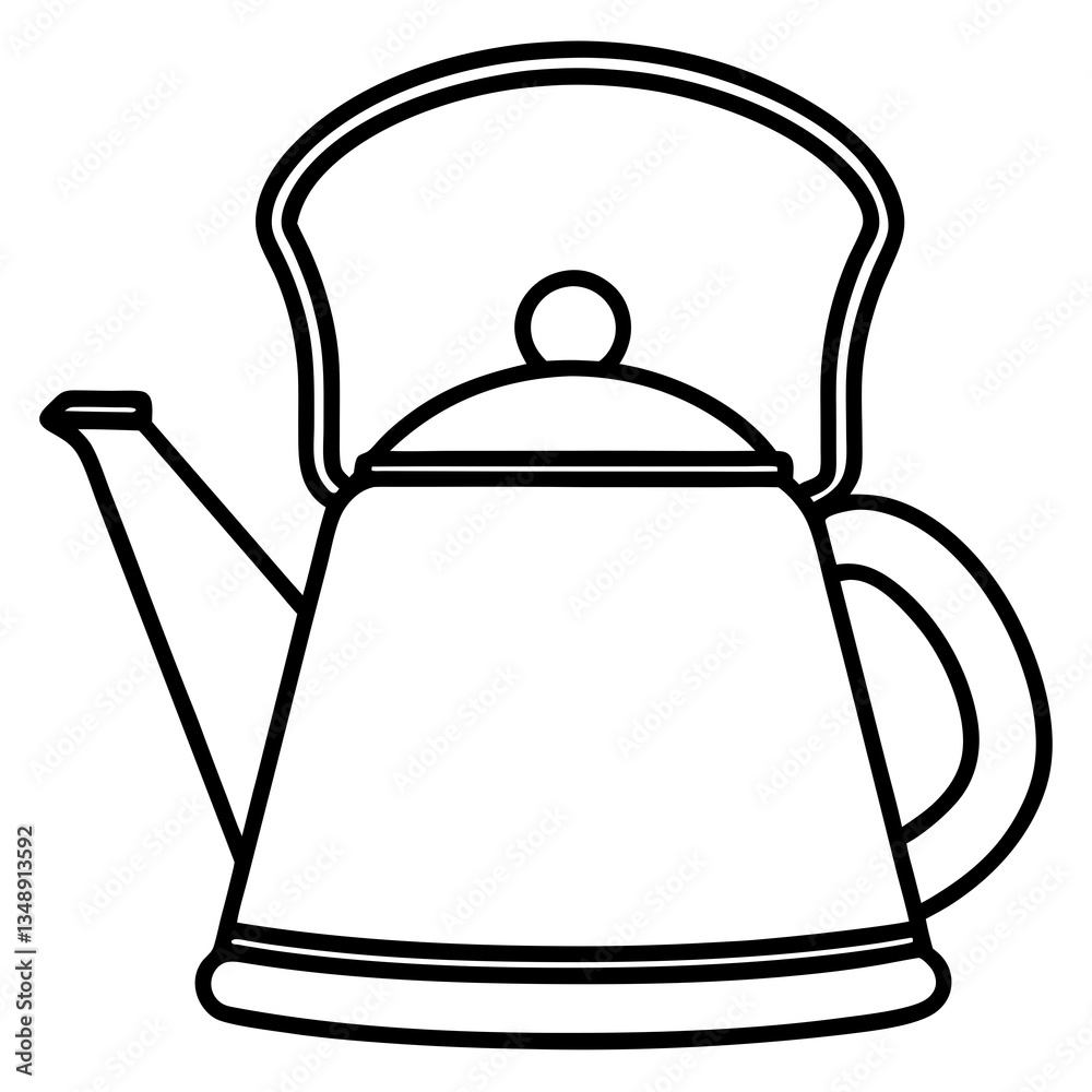 Geometric Kettle Line Art Style