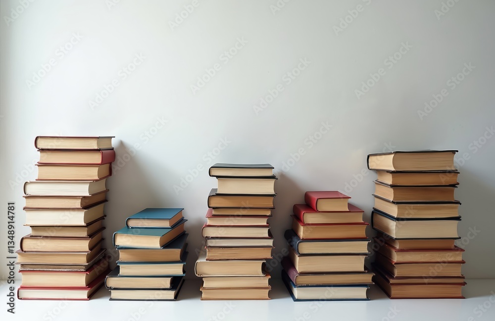 Stacks of books, teaching knowledge, library, university, school on white background. Education, science, literature, study, wisdom, read, college, culture, textbook, research, text, collection, Stacks of books, teaching knowledge, library, university, school on white background. Education, science, literature, study, wisdom, read, college, culture, textbook, research, text, collection,