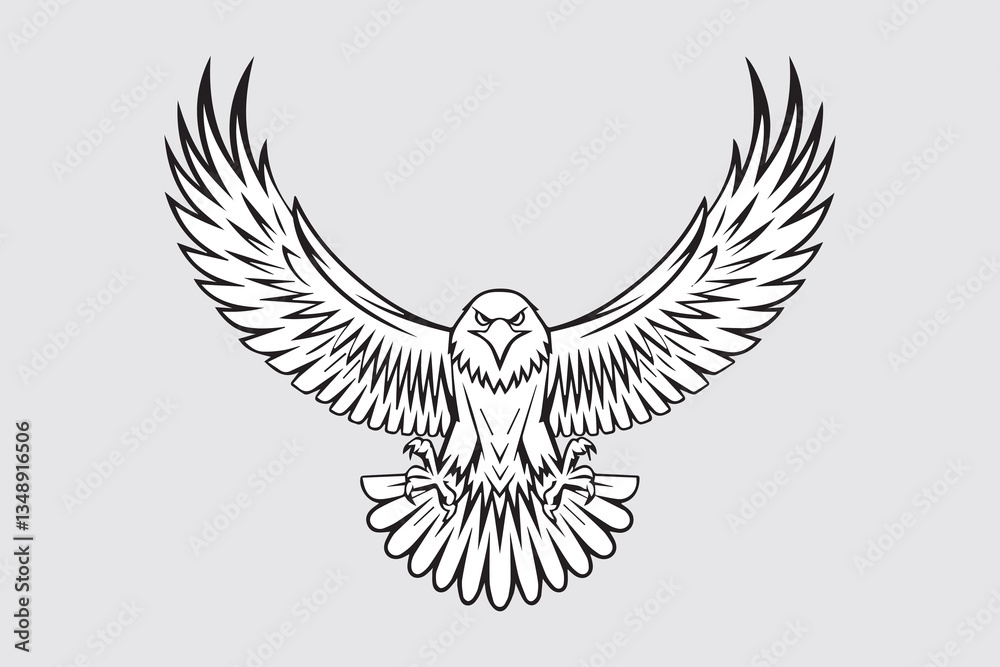 Fototapeta premium Eagle Head Silhouette Vector