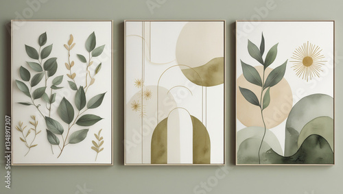 frame, poster frame, picture frame, mockup, natural tones, interior design of living room interior