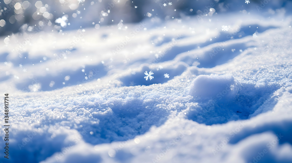 Fluffy snowflakes descend quietly, coating the world in white and revealing subtle signs of life through delicate animal footprints. Fluffy snowflakes descend quietly, coating the world in white and revealing subtle signs of life through delicate animal footprints.