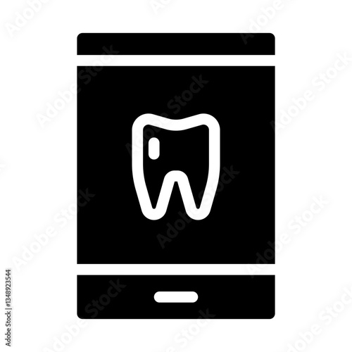 dental care application. This is a vector single icon with a solid style. Suitable for any purpose, such as website design, mobile app design, logo design, pattern design, etc.