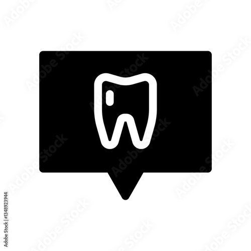 dental care message. This is a vector single icon with a solid style. Suitable for any purpose, such as website design, mobile app design, logo design, pattern design, etc.