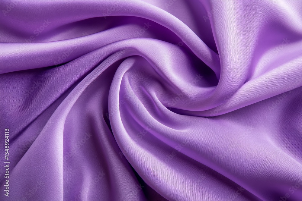 Obraz premium Smooth lavender satin fabric with gentle folds creating soft, luxurious texture. Lighting enhances sheen and richness of color. Neural network AI generated