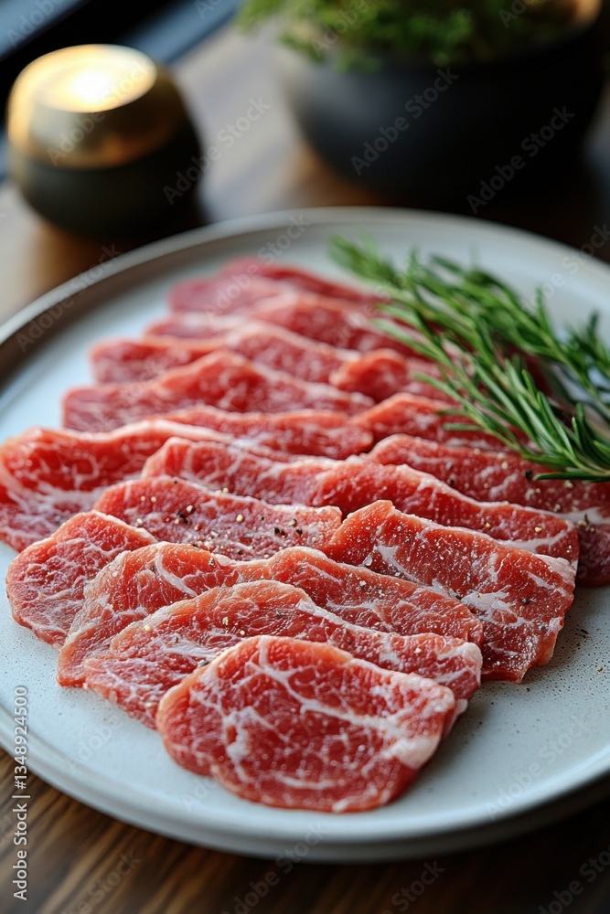 Fresh Thinly Sliced Raw Beef Short Plate for BBQ and Sukiyaki Fresh Thinly Sliced Raw Beef Short Plate for BBQ and Sukiyaki